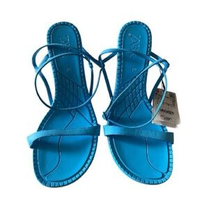 Zara Women's Vibrant  blue strappy Sandals-size 9